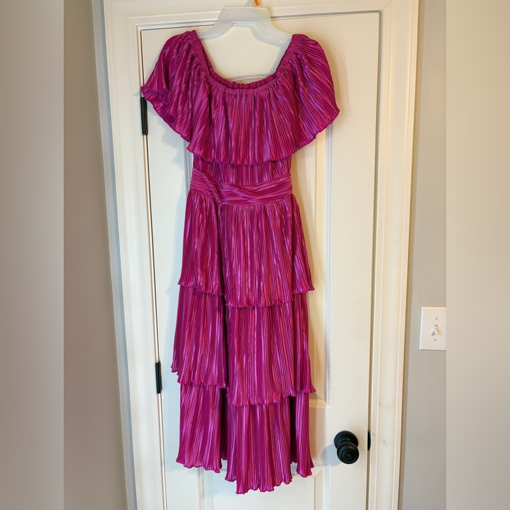 Elegant Pink Tiered Dress